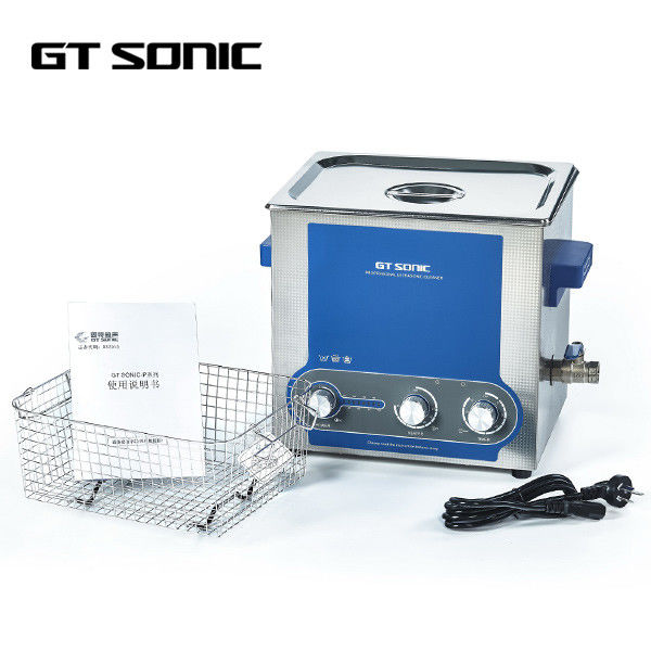 6L Heating Manual Ultrasonic Cleaner Power Adjustable 40kHz 150W 0-30 Mins Timer